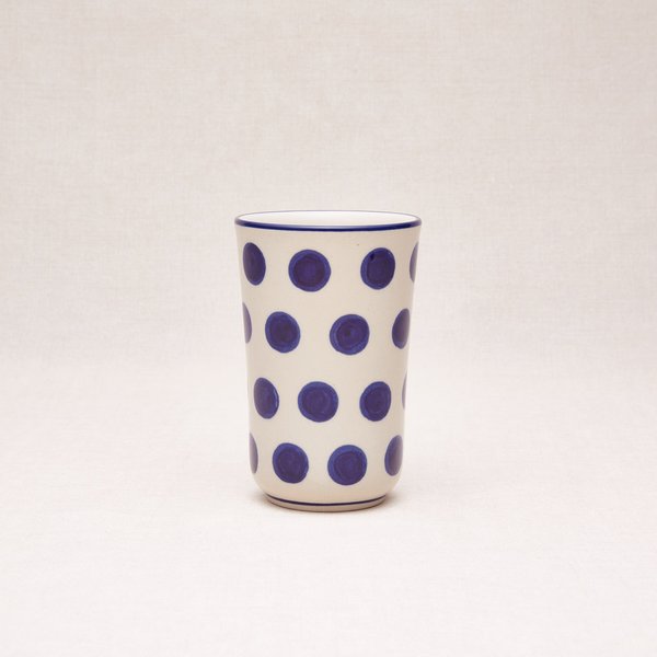 Bunzlauer Keramik Becher ohne Henkel 13 cm hoch, Form 076, Dekor 36x