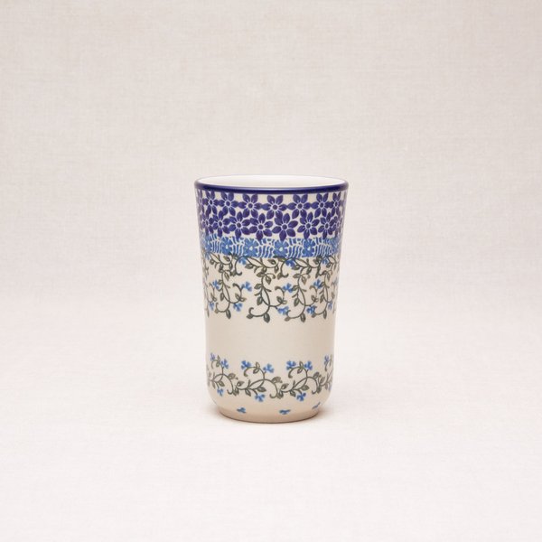 Bunzlauer Keramik Becher ohne Henkel 13 cm hoch, Form 076, Dekor 1821x