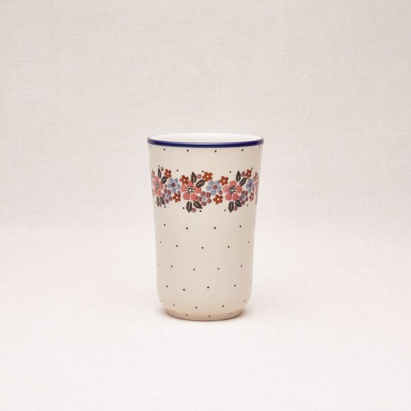Bunzlauer Keramik Becher ohne Henkel 13 cm hoch, Form 076, Dekor 2067x