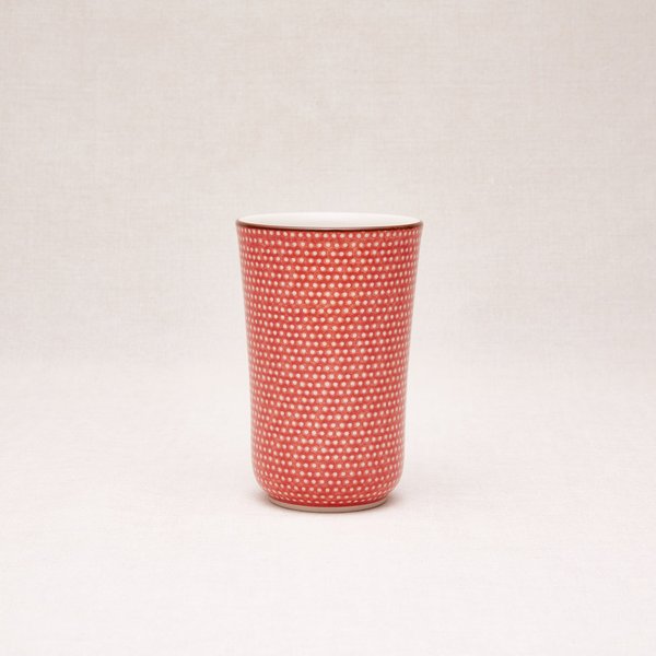 Bunzlauer Keramik Becher ohne Henkel 13 cm hoch, Form 076, Dekor U4732