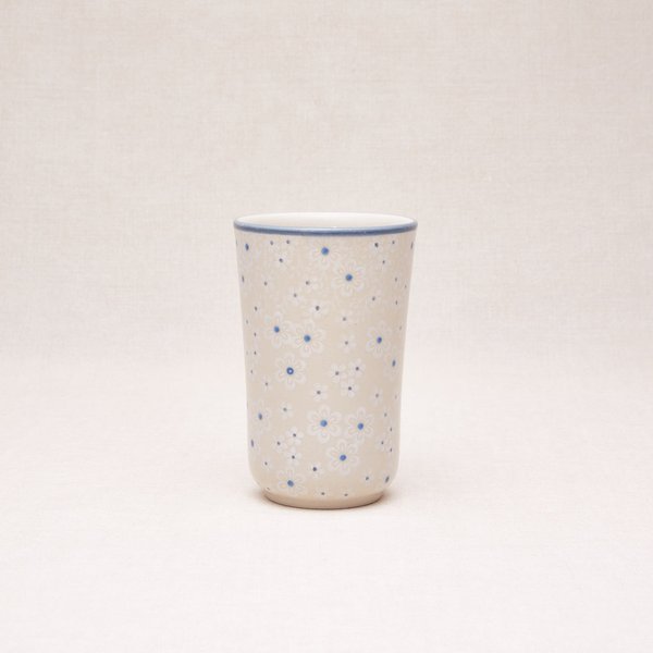 Bunzlauer Keramik Becher ohne Henkel 13 cm hoch, Form 076, Dekor 2330*