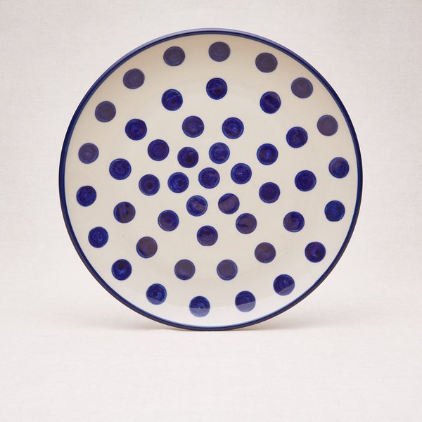 Bunzlauer Keramik Essteller 25,5 cm Durchmesser, Form 257, Dekor 36x