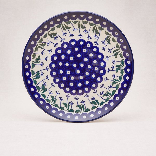 Bunzlauer Keramik Essteller 25,5 cm Durchmesser, Form 257, Dekor 377Rx