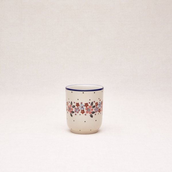 Bunzlauer Keramik Becher ohne Henkel 8 cm hoch, Form 728, Dekor 2067x