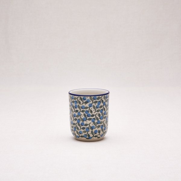 Bunzlauer Keramik Becher ohne Henkel 8 cm hoch, Form 728, Dekor 1658x