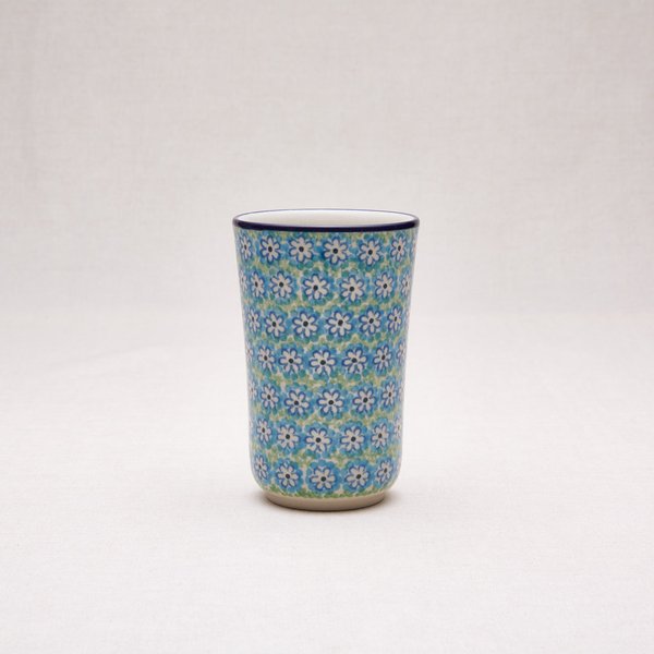 Bunzlauer Keramik Becher ohne Henkel 13 cm hoch, Form 076, Dekor 2252x