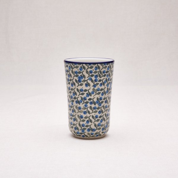Bunzlauer Keramik Becher ohne Henkel 13 cm hoch, Form 076, Dekor 1658x