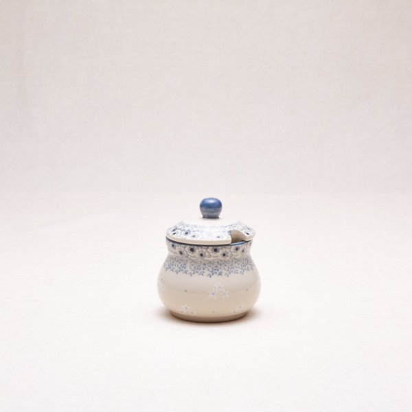Bunzlauer Keramik Zuckerdose 8 cm hoch, Form 135, Dekor 2335*