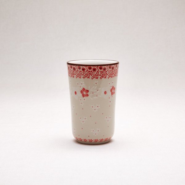 Bunzlauer Keramik Becher ohne Henkel 13 cm hoch, Form 076, Dekor 2574V