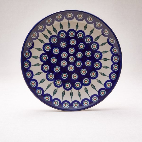 Bunzlauer Keramik Pfauenauge Essteller 25,5 cm Durchmesser, Form 257, Dekor 54x