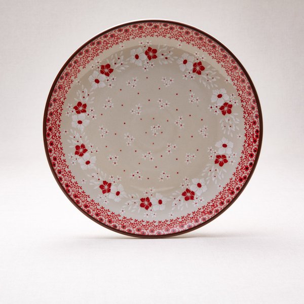 Bunzlauer Keramik Essteller 25,5 cm Durchmesser, Form 257, Dekor 2574V