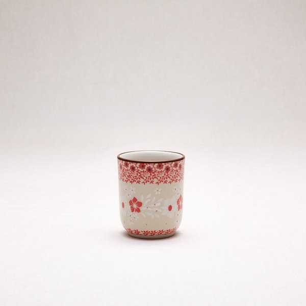 Bunzlauer Keramik Becher ohne Henkel 8 cm hoch, Form 728, Dekor 2574V