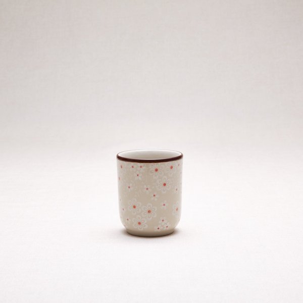 Bunzlauer Keramik Becher ohne Henkel 8 cm hoch, Form 728, Dekor 2542V