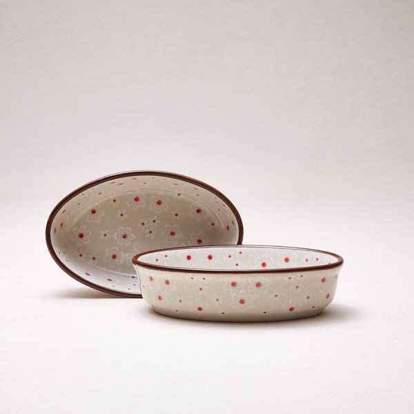 Bunzlauer Keramik Mini-Auflaufform, Form A35, Dekor 2542V