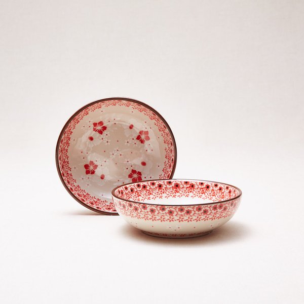 Bunzlauer Keramik Schälchen 13 cm Durchmesser, Form B89, Dekor 2574V