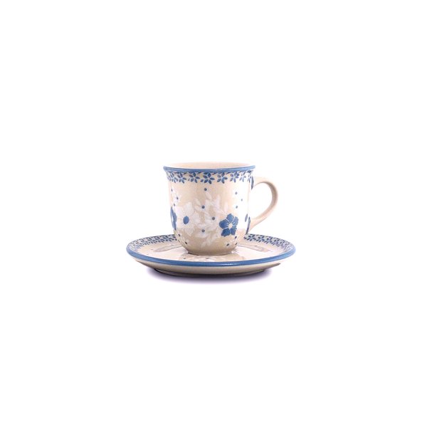 Bunzlauer Keramik Espressotasse und Untertasse, Form B10, Dekor 2335*