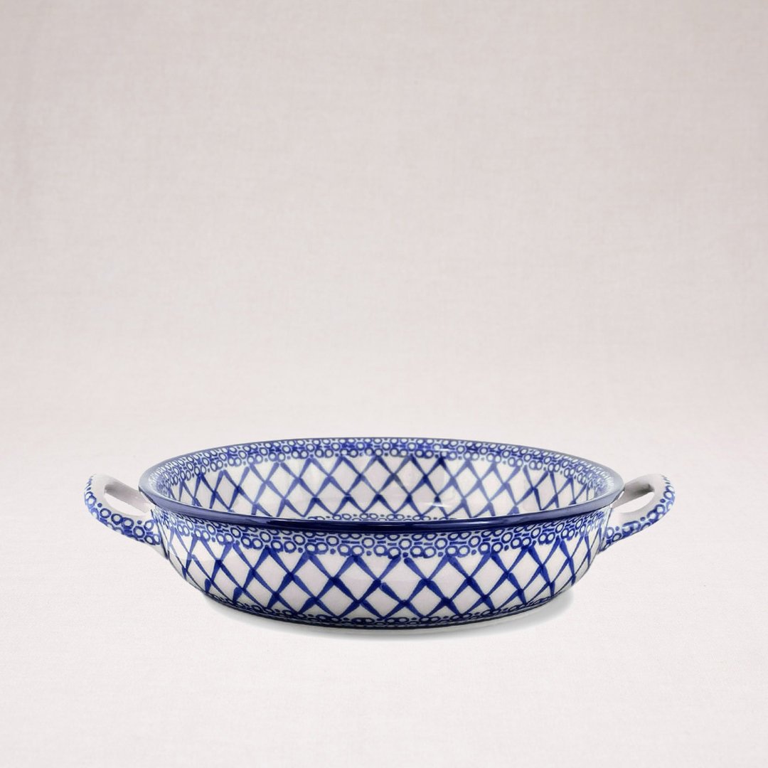 Bunzlauer Keramik Gebäckschale Auflaufform oval mittelgroß 28x20cm Dekor 70 