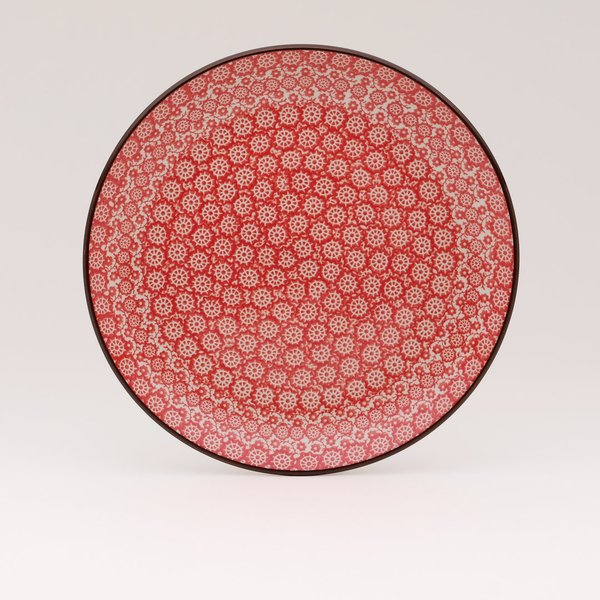 Bunzlauer Keramik Essteller 25,5 cm Durchmesser, Form 257, Dekor 2691V