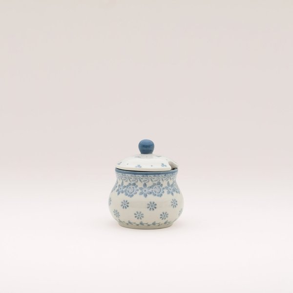 Bunzlauer Keramik Zuckerdose 8 cm hoch, Form 135, Dekor 2697*