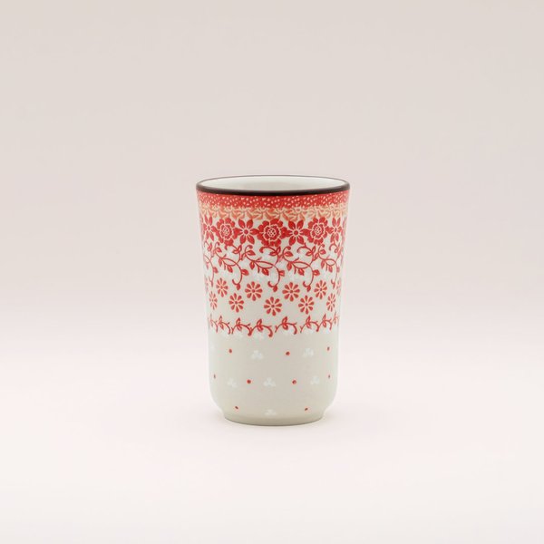 Bunzlauer Keramik Becher ohne Henkel 13 cm hoch, Form 076, Dekor 2729V