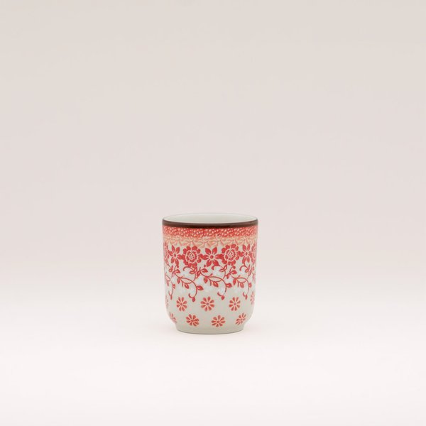 Bunzlauer Keramik Becher ohne Henkel 8 cm hoch, Form 728, Dekor 2729V