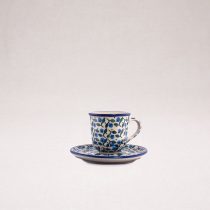 Bunzlauer Keramik Espressotasse und Untertasse, Form B10, Dekor 1658x