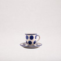 Bunzlauer Keramik Espressotasse und Untertasse, Form B10, Dekor 36x