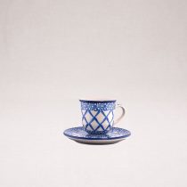 Bunzlauer Keramik Espressotasse und Untertasse, Form B10, Dekor 40x