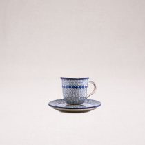 Bunzlauer Keramik Espressotasse und Untertasse, Form B10, Dekor 903Ax