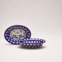 Bunzlauer Keramik Seifenschale mit 3 Löchern, Form 879, Dekor 377Rx