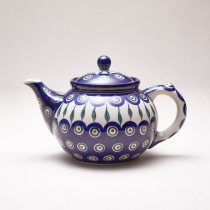 Bunzlauer Keramik Pfauenauge Teekanne 1,2 Liter, Form 060, Dekor 54x