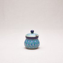 Bunzlauer Keramik Zuckerdose 8 cm hoch, Form 135, Dekor 2252x