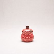 Bunzlauer Keramik Zuckerdose 8 cm hoch, Form 135, Dekor U4732