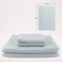 Leinenbettwäsche Bettbezug 135x200cm Grau+Weiss fein gestreift