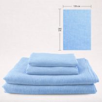Leinenbettwäsche Bettbezug 135x200cm Blau breit +Weiss