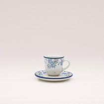Bunzlauer Keramik Espressotasse und Untertasse, Form B10, Dekor 2381x